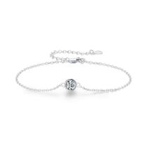 Fashion Silver Sterling Silver Bracelet With Round Diamonds