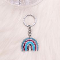 Fashion Blue Rainbow-keychain Stainless Steel Floral Rainbow Necklace