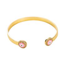 Fashion Pink Copper Diamond Oil Dripping Eye Bracelet