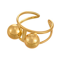 Fashion Golden 7 Copper Irregular Ball Ring