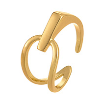 Fashion Golden 1 Copper Irregular Open Ring