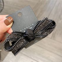 Fashion Duckbill Clip (8cm) Geometric Rhinestone Bow Hairpin