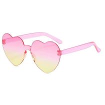 Fashion Pink On Top And Yellow On Bottom Pc Love Sunglasses