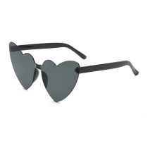 Fashion Black Frame Gray Film Pc Love Sunglasses