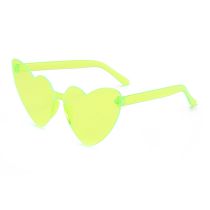 Fashion Fluorescent Yellow Frame Fluorescent Film Pc Love Sunglasses