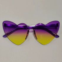 Fashion Purple Above And Yellow Below Pc Love Sunglasses