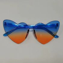 Fashion Blue Above And Orange Below Pc Love Sunglasses