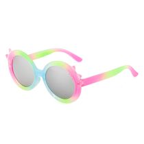 Fashion Butterfly Powder Pc Round Frame Childrens Sunglasses