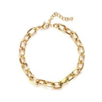 Fashion Gold Titanium Steel Geometric Chain Bracelet