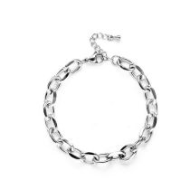 Fashion Silver Titanium Steel Geometric Chain Bracelet
