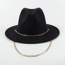 Fashion C061 Black Metal Chain Jazz Hat