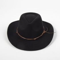 Fashion Heart Top Black Corded Felt Jazz Hat