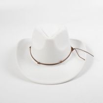 Fashion Heart Top White Corded Felt Jazz Hat
