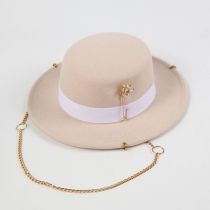 Fashion Like Tumi Bai Flower Pin Chain Flat Jazz Hat