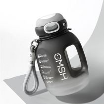 Fashion Black 1500ml Plastic Cartoon Large Capacity Water Cup