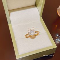 Fashion Ring Titanium Steel Diamond Geometric Ring