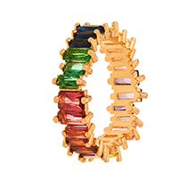 Fashion Color 2 Copper Set Zirconia Geometric Ring