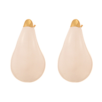 Fashion White Copper Oil And Water Drop Earrings