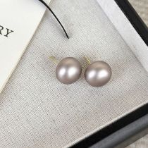 Fashion C Matte Gray Metal Geometric Pearl Stud Earrings  Imitation Pearls