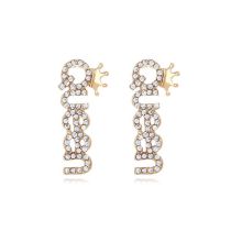 Fashion Rhinestones Alloy Diamond Letter Earrings