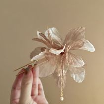 Fashion Hairpin-brown Flower Pearl Tassel Hairpin