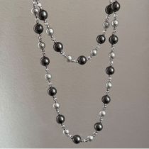 Fashion Necklace - Gray Pearl Bead Necklace