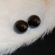Fashion Black Geometric Round Pearl Earrings