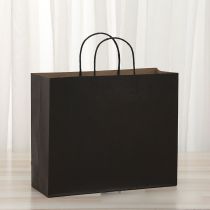 Fashion Black (minimum Batch Of 12) Cowhide Large-capacity Portable Packaging Bag (minimum Batch Of 12 Pieces)