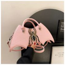 Fashion Pink Pu Diamond Spider Bat Crossbody Bag