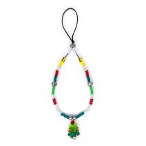Fashion Color Colorful Rice Beads Beaded Crystal Christmas Tree Mobile Phone Chain