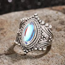 Fashion Silver Alloy Marquise Moonlight Ring