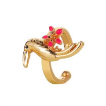 Fashion 9# Metal Dripping Flower Bird Ear Clips