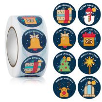 Fashion 8# Geometric Christmas Print Sealing Stickers (500 Stickers)