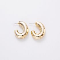 Fashion Gold Acrylic Spray Painted C-shaped Earrings