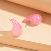 Fashion Light Pink Acrylic Water Drop Earrings