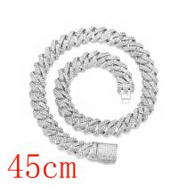 Fashion Silver Necklace 18inch (45cm) Alloy Diamond Geometric Chain Necklace For Men