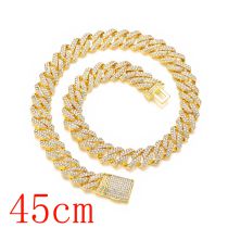 Fashion Gold Necklace 18inch (45cm) Alloy Diamond Geometric Chain Necklace For Men