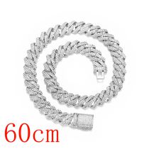 Fashion Silver Necklace 24inch (60cm) Alloy Diamond Geometric Chain Necklace For Men