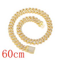 Fashion Gold Necklace 24inch (60cm) Alloy Diamond Geometric Chain Necklace For Men