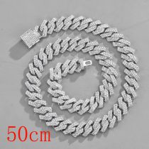 Fashion Colorfast Silver 20inch (50cm) Alloy Diamond Geometric Chain Necklace For Men