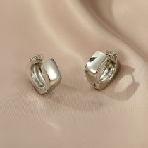 Fashion Silver Metal Square Earrings