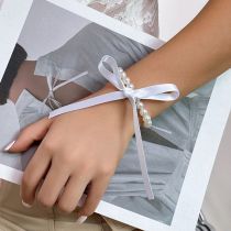 Fashion Bracelet White Pearl Beaded Tie Bracelet
