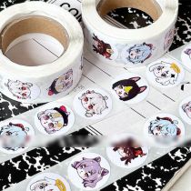 Fashion Q Version Of Genshin Impact [1 Volume/500 Stickers] Paper Printed Pocket Material Dot Stickers