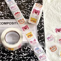 Fashion Disney Roll Stickers [1 Roll/500 Stickers] Paper Printed Pocket Material Dot Stickers