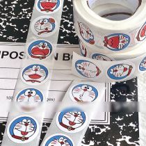 Fashion Doraemon Roll Stickers [1 Roll/500 Stickers] Paper Printed Pocket Material Dot Stickers