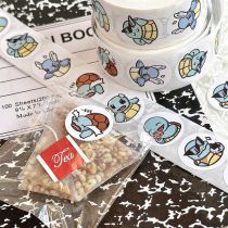 Fashion Squirtle Roll Stickers [1 Roll/500 Stickers] Paper Printed Pocket Material Dot Stickers