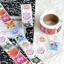 Fashion New Square Egg Party [1 Roll/500 Stickers] Paper Printed Pocket Material Dot Stickers