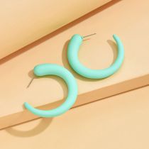 Fashion Lake Green Acrylic C-shaped Earrings