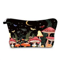 Fashion Color Polyester Mushroom Print Storage Bag