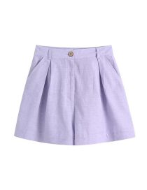 Fashion Purple Pleated Shorts